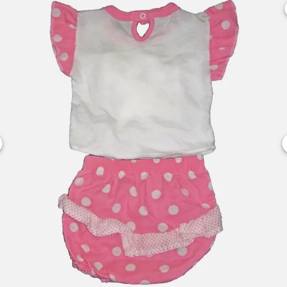 VINTAGE DISNEY Mickey Mouse & Pluto Baby Girls 12 months 2 piece outfit 80s USA - Picture 2 of 2